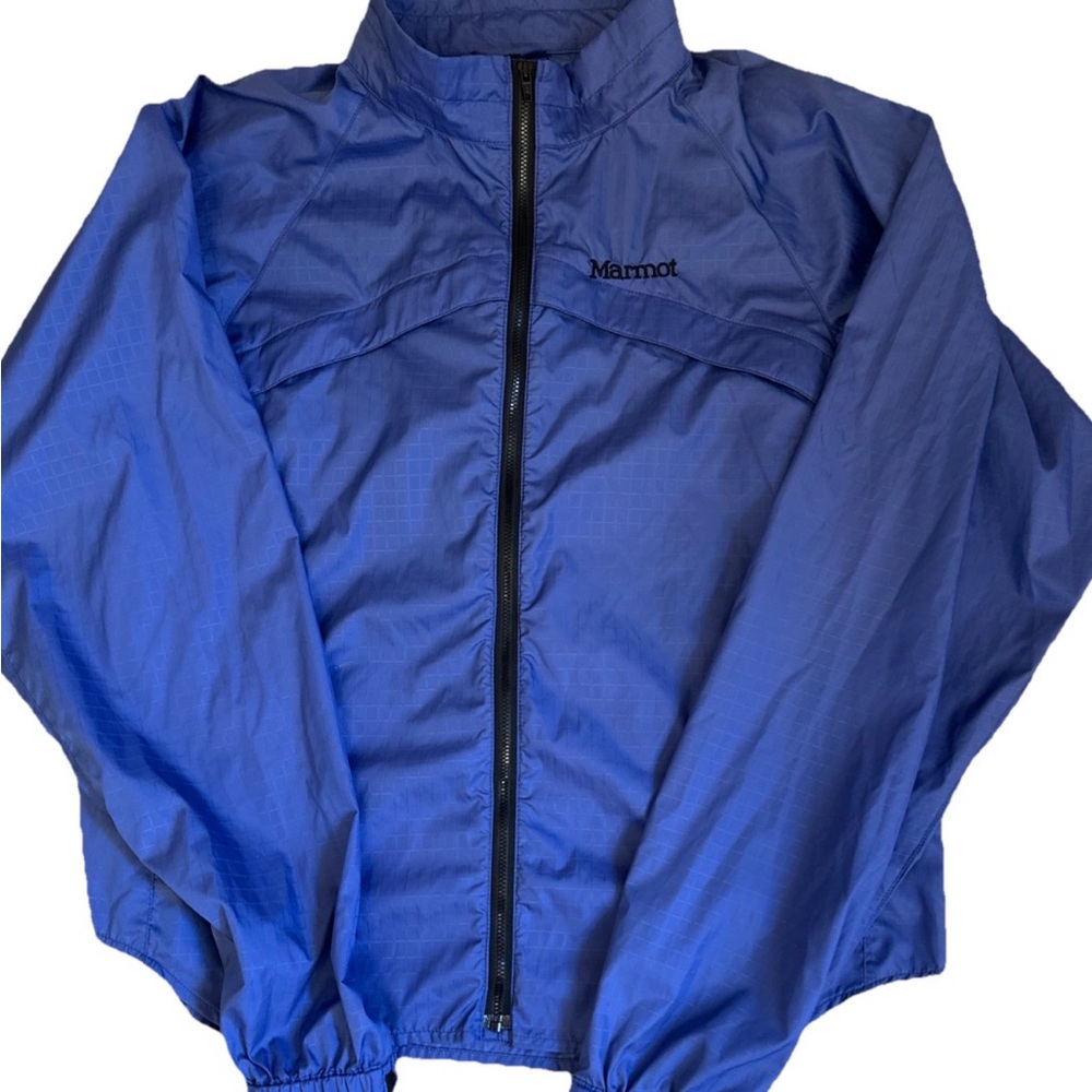 Marmot Windbreaker L Blue Vindi Windshirt 1451 Full Zip Shell Base Layer NWT $89